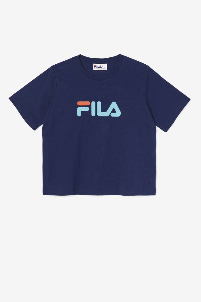 Fila Thea T-Shirt Navy - Womens - 07482ACMT